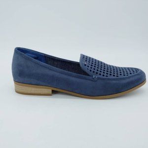 Dr. Scholls Womens Excite Chop Loafer Flat Shoes Blue Slip On Cut Out 11 M New